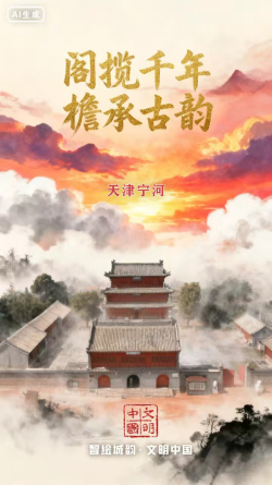 飞檐触云汉 古阁阅天津千年